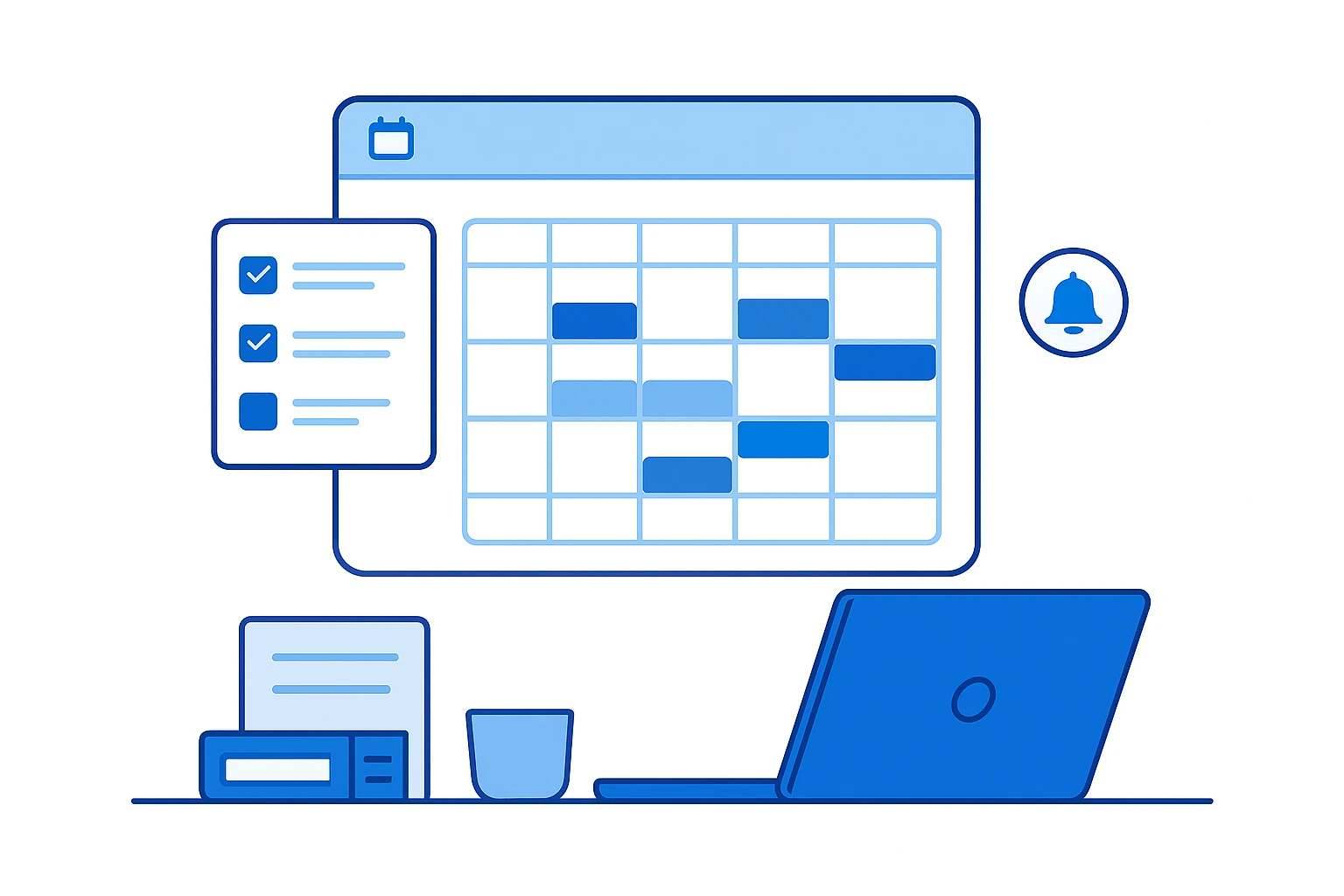 Student using AI calendar on a laptop